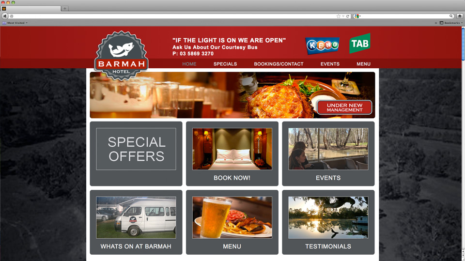 Barmah Hotel Website Design